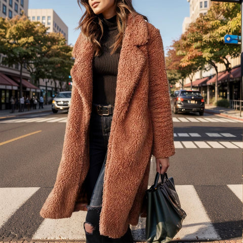 Lapel pocket long coat Winter Wear CODE: mon1173