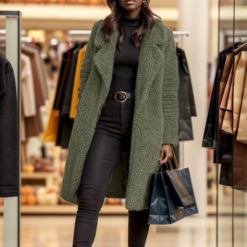 Lapel pocket long coat Winter Wear CODE: mon1173