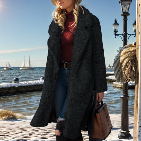 Lapel pocket long coat Winter Wear CODE: mon1173