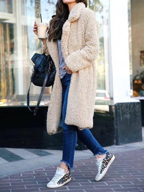 Lapel pocket long coat Winter Wear CODE: mon1173