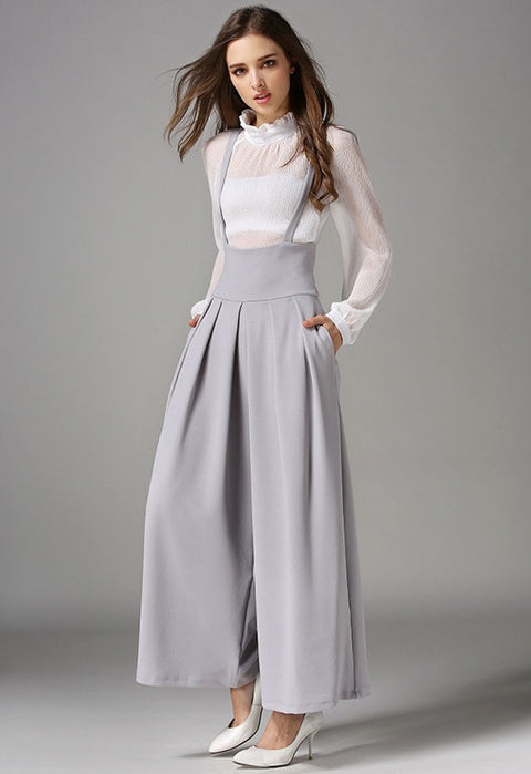 long string high waist strap wide leg pants CODE: mon1318