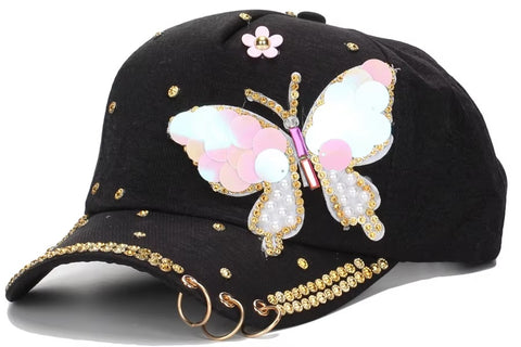 butterfly diamond baseball hat cap CODE: mon631