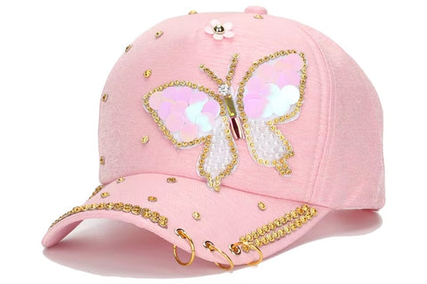 butterfly diamond baseball hat cap CODE: mon631