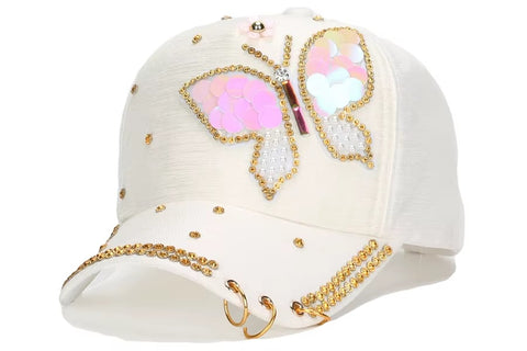 butterfly diamond baseball hat cap CODE: mon631