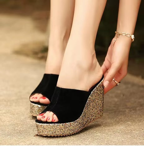 New nfish head Shiney Platform Sandal CODE: mon760