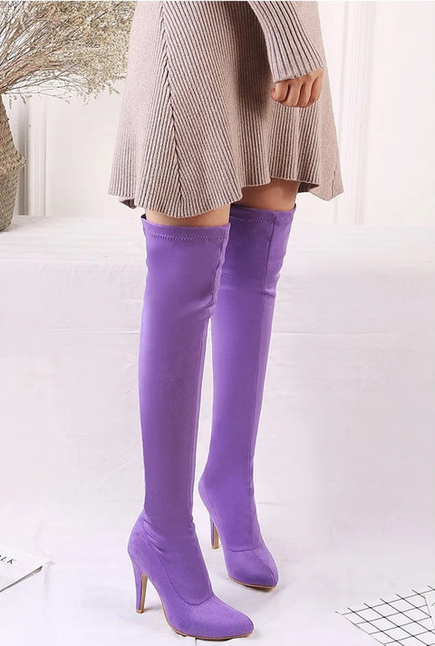 high heel boots pointed stretch boots CODE: mon805