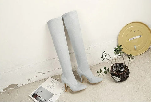 high heel boots pointed stretch boots CODE: mon805