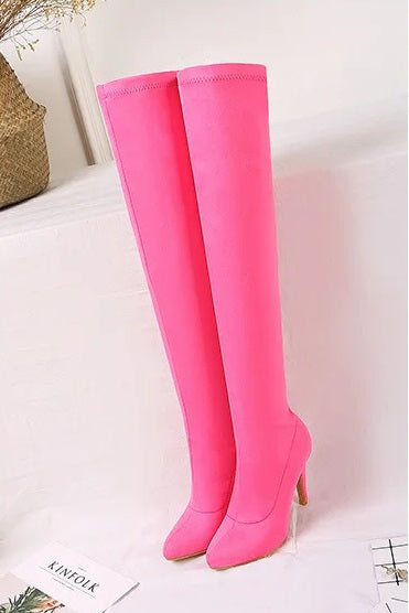 high heel boots pointed stretch boots CODE: mon805