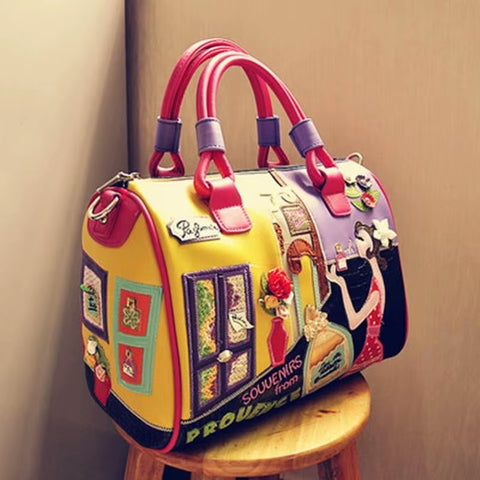 Hand-embroidered three-dimensional shoulder bag CODE:  mon1808