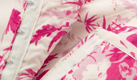New Fashion Summer Pink Print Sleeveless Backless top + Skirt Set CODE: READY1045