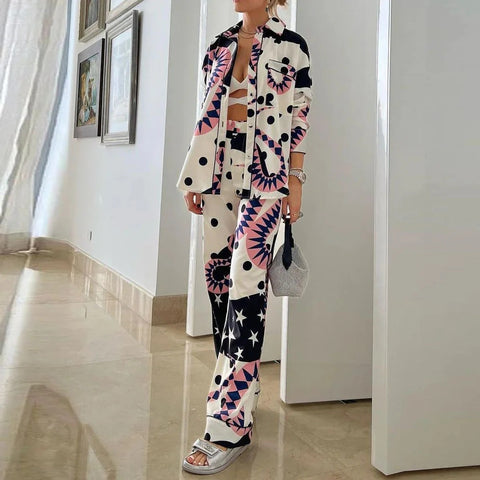 New Sexy Fashion Casual Wide Leg Pant Set CODE: READY1407