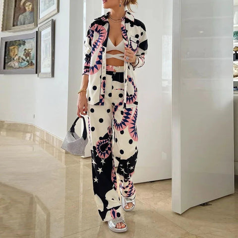New Sexy Fashion Casual Wide Leg Pant Set CODE: READY1407