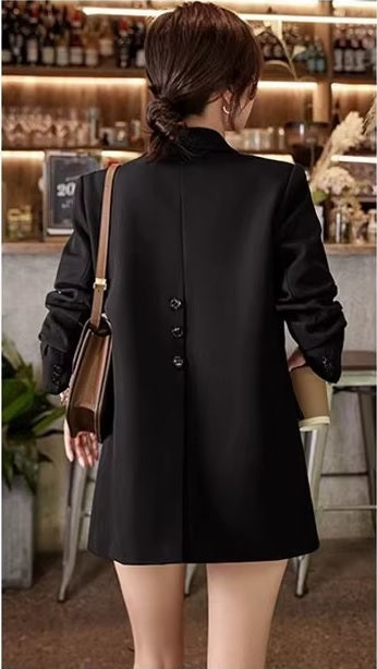 New Autumn Long Sleeve Slim Chic Office Lady Notched Solid Jacket CODE: READY1554