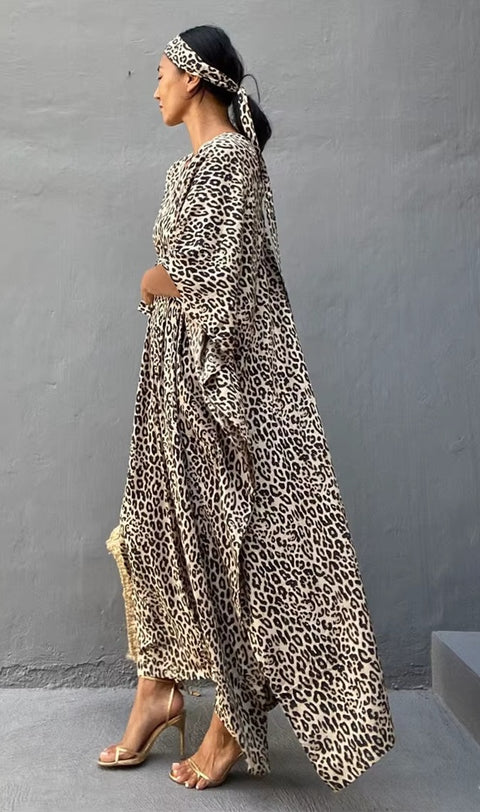 New Watermark Print Leopard Spot Loose Robe Swimsuit CODE: READY1583