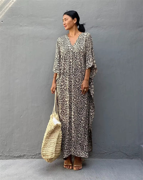 New Watermark Print Leopard Spot Loose Robe Swimsuit CODE: READY1583