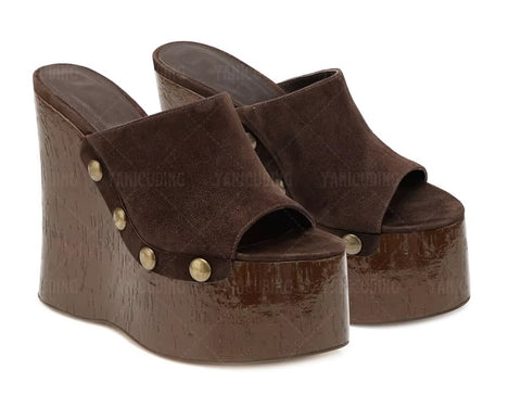 New Metal Button Platform Sandals SIZE: 37 CODE: READY1601