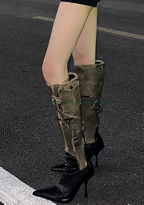 New Pointed Belt Buckle Cowboy Metal Chain Detachable Boot SIZE: 36 CODE: READY1620