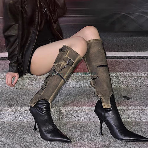 New Pointed Belt Buckle Cowboy Metal Chain Detachable Boot SIZE: 36 CODE: READY1620