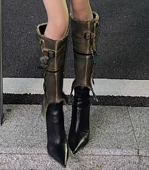 New Pointed Belt Buckle Cowboy Metal Chain Detachable Boot SIZE: 36 CODE: READY1620