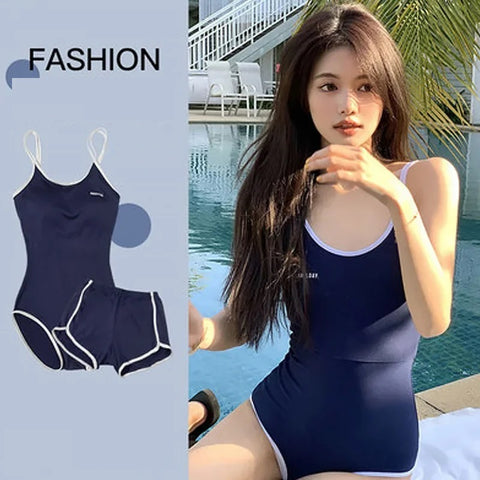 Sexy Covering Belly Slim Conservative Hot Spring Small Breast Two Piece Swimsuit Set CODE: READY1622