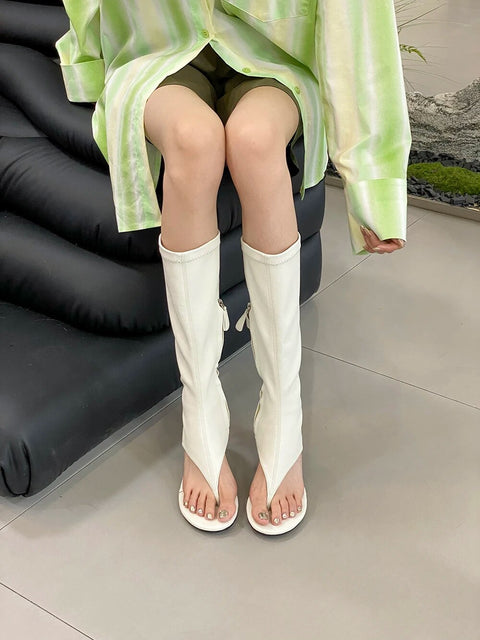 New High Heel Side Zipper Clip Toe Sandal Boot SIZE: 37 CODE: READY1650