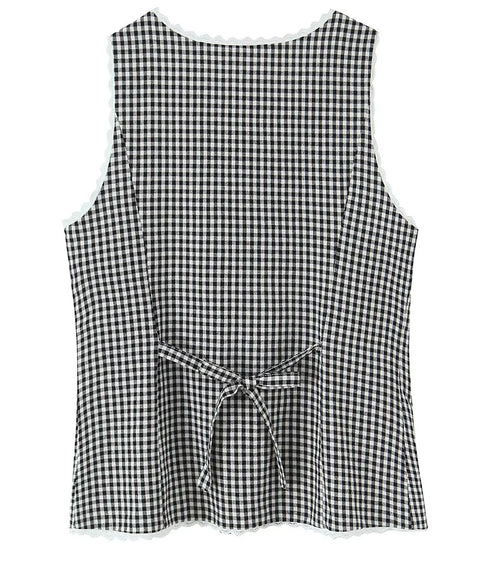 Summer Lace Trim, O-Neck, Sleeveless, Versatile, Casual, Tank Top CODE: READY1656