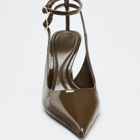Sexy Pointed Toe Ankle Straps Buckle High Heels SIZE :35,36 CODE: READY1691