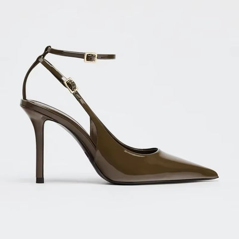 Sexy Pointed Toe Ankle Straps Buckle High Heels SIZE :35,36 CODE: READY1691
