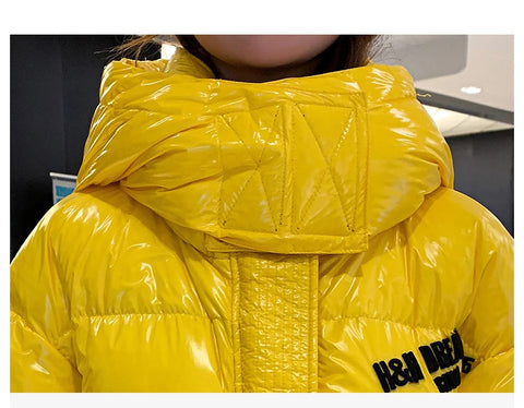 Long and shiny, waterproof and warm, long reflective hooded jacket CODE: READY1695