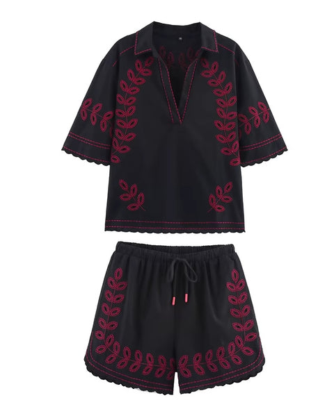 Fashion Cutwork Embroidery 2 Pieces Set CODE: READY1698