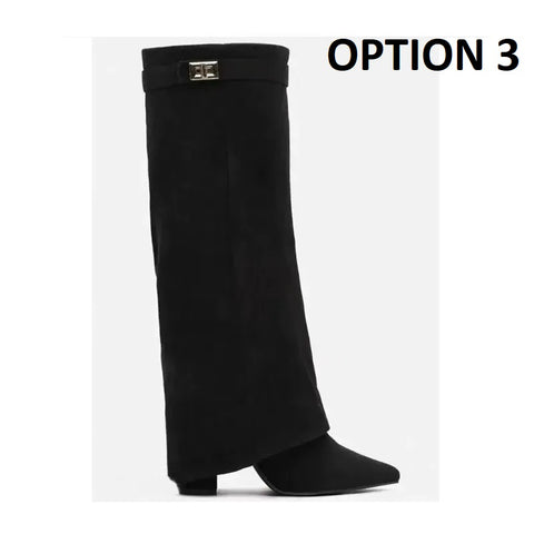 New Large Tube Metal Buckle Mid-Calf Boots CODE: READY1813