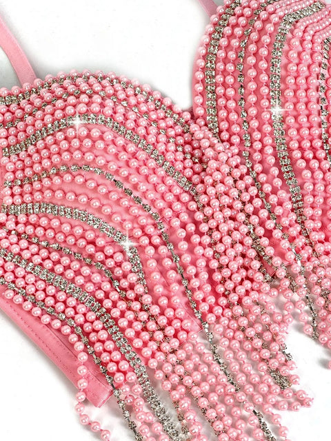 New Pearl Diamond Sexy Fishbone Bustier Outer Costume Top CODE: READY1814