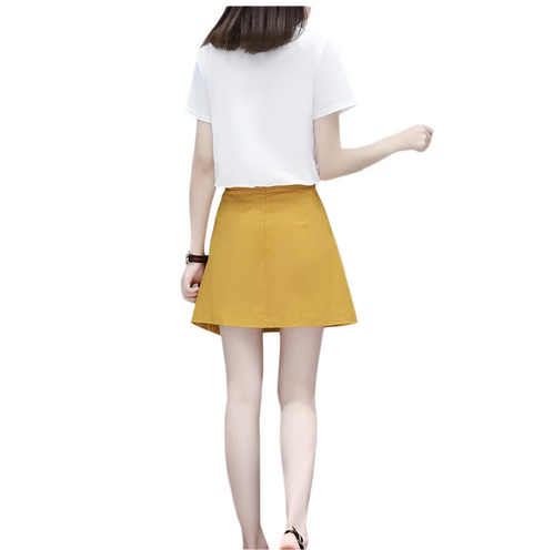 Short-sleeved T-shirt  a-line skirt two-piece set CODE: READY855