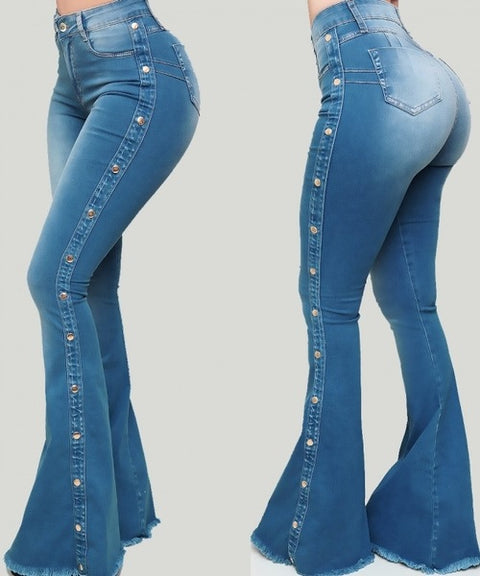 New Fashion Slim Fit Skinny Bell Bottom Butt Lift Washed Oversizesd Pant CODE: READY966
