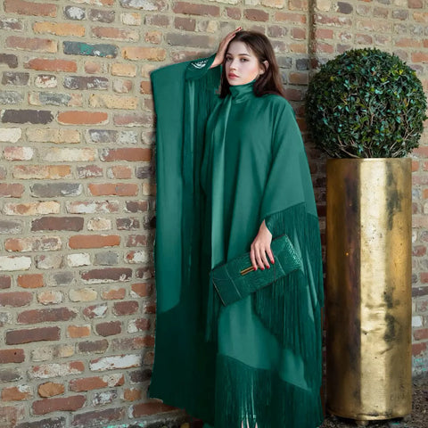 Batwing Sleeve Tassel Kaftan Dress CODE: READY1235