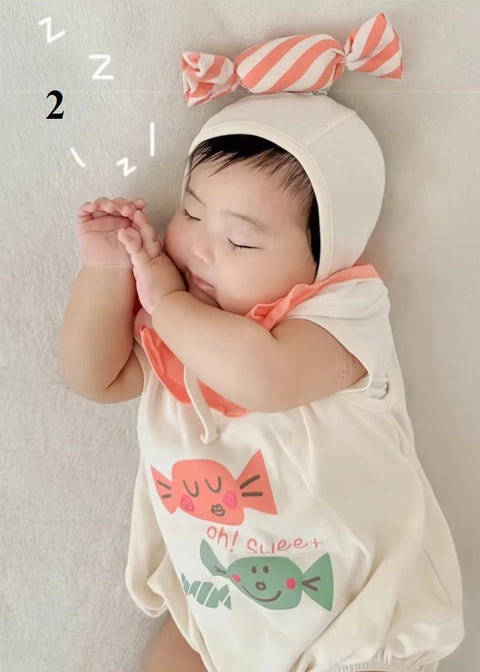 Funny Candy Newborn Baby Boy Girl Summer Lovely one-Piece Short Jumpsuit with Hat CODE: RSH011