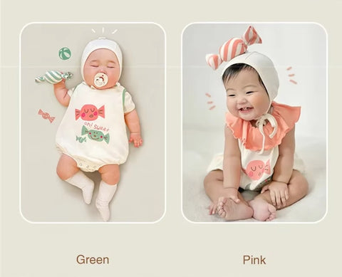 Funny Candy Newborn Baby Boy Girl Summer Lovely one-Piece Short Jumpsuit with Hat CODE: RSH011