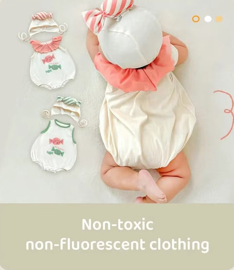 Funny Candy Newborn Baby Boy Girl Summer Lovely one-Piece Short Jumpsuit with Hat CODE: RSH011