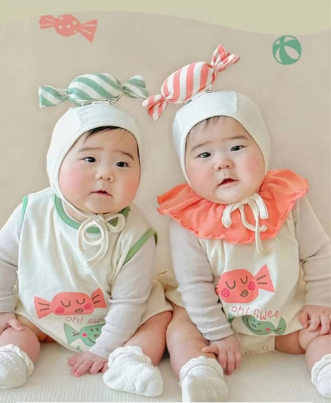 Funny Candy Newborn Baby Boy Girl Summer Lovely one-Piece Short Jumpsuit with Hat CODE: RSH011