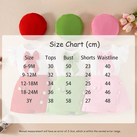 Summer Baby Girls Big Bow Sleeveless Top Shorts Beret Cute Infant 3Pcs Outfit CODE: RSH020