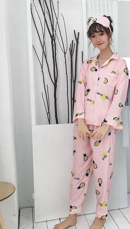 trousers pajamas print striped pineapple set CODE: mon1273