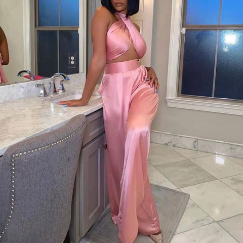Tube top wide leg pants suit CODE: MON1826