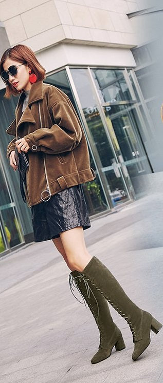 high heel boots cross straps long boots CODE: mon743