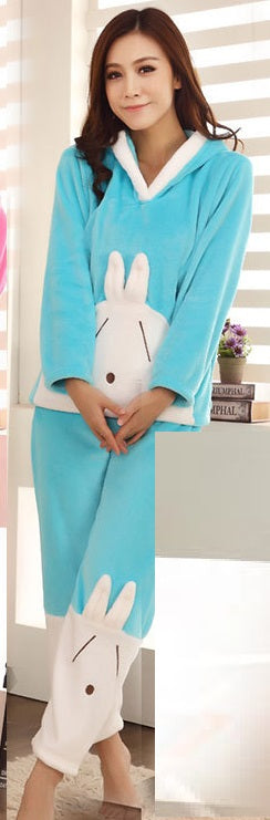 thicker flannel pajamas cartoon cute long-sleeved Set CODE: mon748