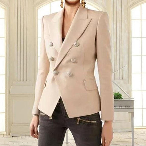 Double Breasted Fitted V-Neck Working Business Wear Short Coat CODE: mon164