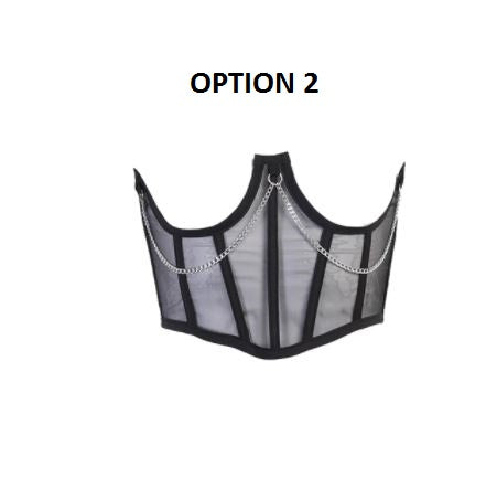 Punk Metal Chain Black Mall Goth High Waist Corsets CADE: KAR1001