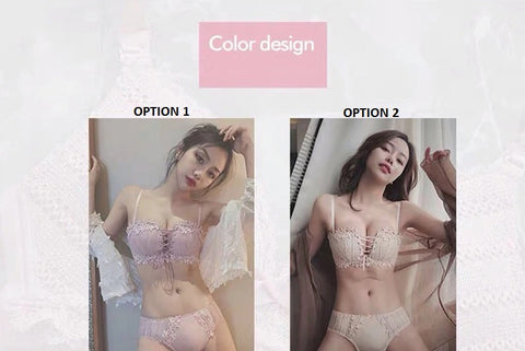 Floral Embroidery Tied Lingerie Seamless Bra Bralette Wireless Brassiere Underwear CODE: KAR1020