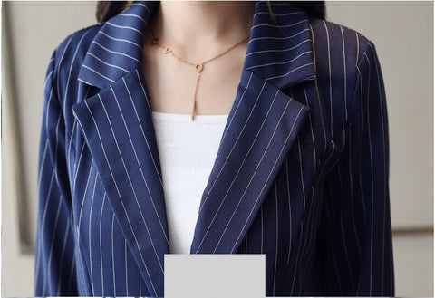 Two-piece  Single Breasted Striped Casual  Shorts Elegant Office Blazer Sets CODE: KAR1055