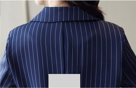 Two-piece  Single Breasted Striped Casual  Shorts Elegant Office Blazer Sets CODE: KAR1055