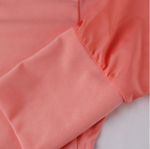 Puff Sleeve Round Collar Solid Long-sleeved Spring Shirt CODE: KAR1064